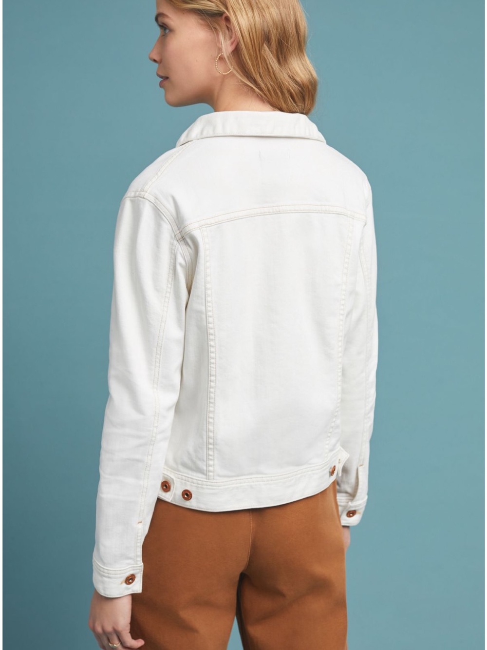 Ag Adriano Goldschmied White Cropped Denim Jacket - Picture 3 of 8